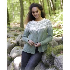 Perles du Nord Jacket by DROPS Design - Knitted Jacket with Norwegian Pattern size S - XXXL
