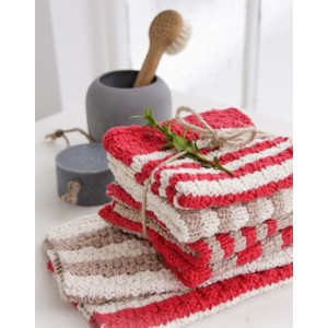 Make It Shine! by DROPS Design - Knitted Cloths with Stripes Pattern 26x26 cm