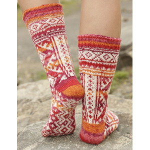 Mexican Sunset by DROPS Design - Knitted Socks Pattern size 35 - 43