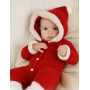 My First Christmas by DROPS Design - Knitted Baby Santa onesie with Hood Pattern size 1 months - 4 years