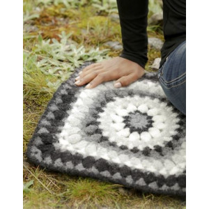 Slate Rose by DROPS Design - Crochet and Felted Seating Pad Pattern 36x36 cm
