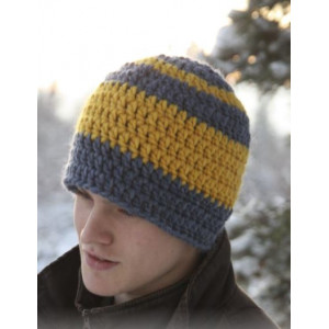 Kalle by DROPS Design - Crochet Hat with Stripes Pattern size 3 years - Adult