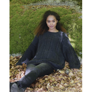 Douce Nuit by DROPS Design - Knitted Jumper with Cables and Moss Stitch Pattern size S - XXXL