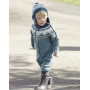 Wild Blueberries by DROPS Design - Knitted Overall Worked Top-down and hat Nordic Pattern size 12 months - 6 years