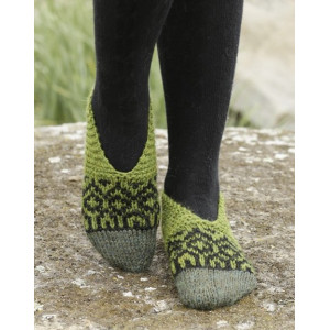 Olive Love by DROPS Design - Knitted Slippers with Nordic Pattern size 35 - 42