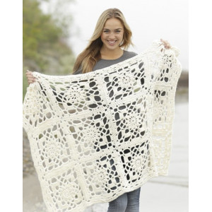 Winter Crystal by DROPS Design - Crochet Blanket Squares Pattern 80/104-104/128 cm