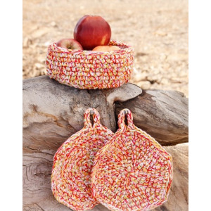 Bright Summer by DROPS Design - Crochet Basket and Pot Holder Pattern