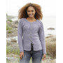 Magic Web Cardigan by DROPS Design - Knitted Jacket with Lace Yoke Pattern size S - XXXL