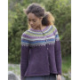 Blueberry Fizz Jacket by DROPS Design - Knitted Jacket with multi-coloured Norwegian Pattern size S - XXXL