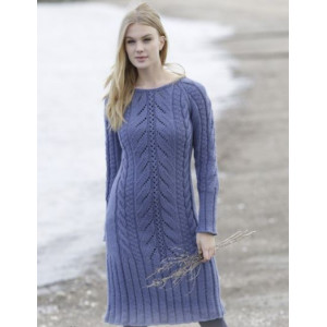 Regal Splendour by DROPS Design - Knitted Dress with raglan, cables and textured Pattern size S - XXXL