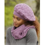 Myra by DROPS Design - Knitted Beret and Neck Warmer with Lace Pattern size S - XL