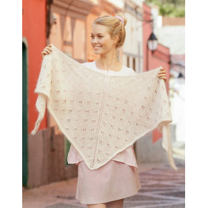Ivory Dream by DROPS Design - Knitted Shawl Pattern 180x68 cm
