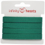 Infinity Hearts Herringbone Tape Bomuld 10mm 01 White - 5m