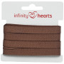 Infinity Hearts Herringbone Tape Bomuld 10mm 06 Brown - 5m
