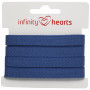 Infinity Hearts Herringbone Tape Bomuld 10mm 07 Blue - 5m