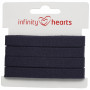 Infinity Hearts Herringbone Tape Bomuld 10mm 08 Navy - 5m