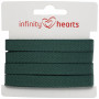 Infinity Hearts Herringbone Tape Bomuld 10mm 14 Bottle Green - 5m