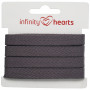 Infinity Hearts Herringbone Tape Bomuld 10mm 15 Dark Gray - 5m