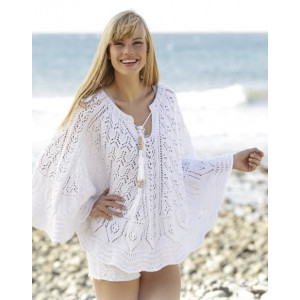 Angelica by DROPS Design - Knitted Poncho Lace Pattern size S - XXXL