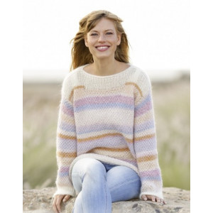 Forever Young by DROPS Design - Knitted Jumper with Double Moss Pattern size S - XXXL