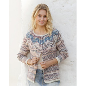 Egyptian Feathers Jacket by DROPS Design - Knitted Jacket Pattern Sizes S - XXXL