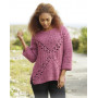 Autumn Rose by DROPS Design - Crochet Jumper with Fan Pattern size S - XXXL