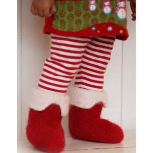 Baby Christmas Slippers by DROPS Design - Felted Baby Christmas Slippers Pattern size 21 - 48