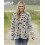 Harvest Love by DROPS Design - Crochet Jumper with Squares and Lace Pattern size S - XXXL