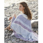 Lilac shawl by DROPS Design - Shawl Knitting Pattern 104x208 cm