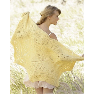Spring Splendor by DROPS Design - Knitted Shawl Pattern 70x140 cm