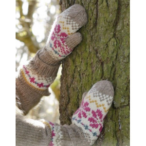 Prairie Fairy Mittens by DROPS Design - Knitted Mittens with Nordic Pattern size 3 - 12 years