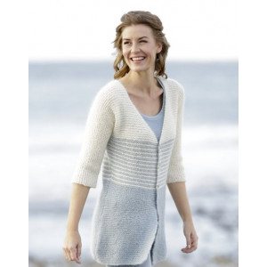 Irish Sea Cardigan by DROPS Design - Knitted Jacket with Stripes Pattern size S - XXXL