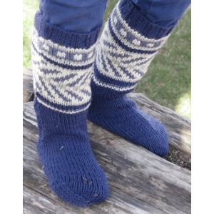 Little Adventure Socks by DROPS Design - Knitted Socks with Multi-coloured Pattern size 22 - 37
