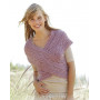 Summer Twist by DROPS Design - Knitted Shoulder Piece Cable and Lace Pattern size S - XXXL