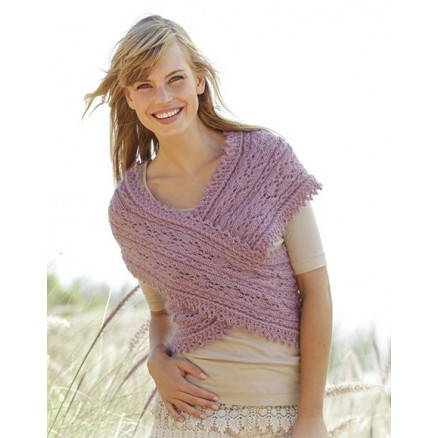 Summer Twist by DROPS Design - Knitted Shoulder Piece Cable and