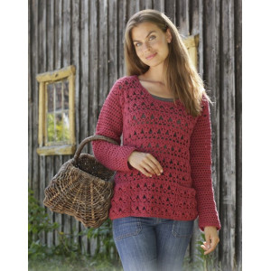 Last Harvest by DROPS Design - Crocheted Jumper Pattern Sizes S - XXXL