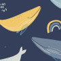 Bomuldsjersey Print Fabric 150cm 002 Whales - 50cm