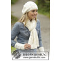Snow Angel by DROPS Design - Knitted Hat, Scarf and Wrist warmers Pattern size S - L