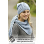 Blue Winds by DROPS Design - Knitted Hat and Shawl in Garter Stitch pattern size S - XL