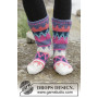 Colorful Winter by DROPS Design - Crocheted Socks Multi-coloured Pattern size 35 - 43