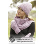 Malin by DROPS Design - Knitted Hat, mittens and neck warmer pattern size S - L