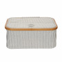 Prym Sewing Box/Folding Basket Canvas/Bamboo Grey Striped 38x26x16cm