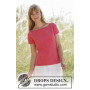Warm Apricot by DROPS Design - Crochet Top with lace Pattern size S - XXXL