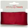 Infinity Hearts Satin Ribbon Double Faced 38mm 260 Redwine - 5m