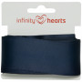 Infinity Hearts Satin Ribbon Double Faced 38mm 370 Navy - 5m