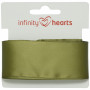 Infinity Hearts Satin Ribbon Double Faced 38mm 593 Army - 5m