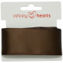 Infinity Hearts Satin Ribbon Double Faced 38mm 850 Brown - 5m