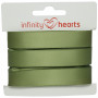 Infinity Hearts Satin Ribbon Double Faced 15mm 593 Army - 5m