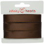 Infinity Hearts Satin Ribbon Double Faced 15mm 850 Brown - 5m