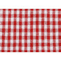 Checkered Tablecloth 4x4mm Cotton Fabric 592 Red 140cm - 50cm